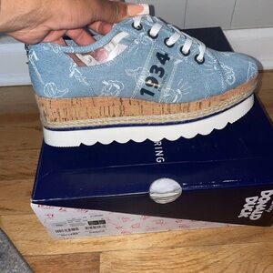 Call It Spring Light Blue Denim Platform Sneakers